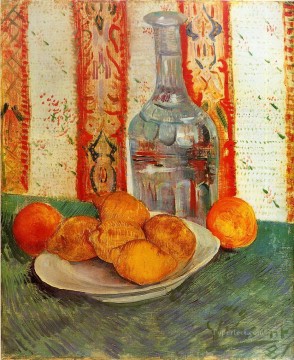  Limones Pintura - Naturaleza muerta con jarra y limones en un plato Vincent van Gogh